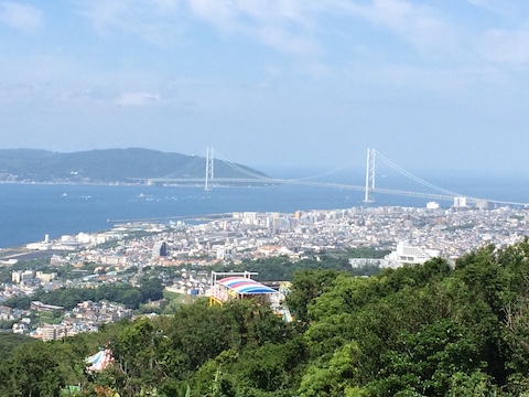 Distant view of Akashi-Kaikyo bridge