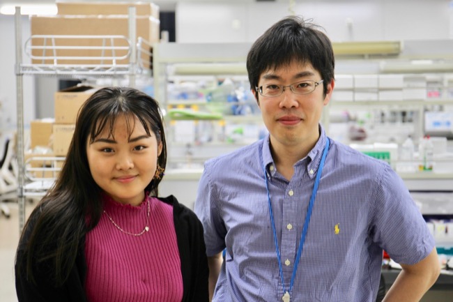 Emily and Wataru at his lab