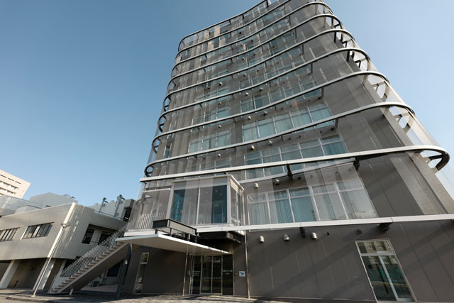 facade of the BioSystems Building at Osaka University